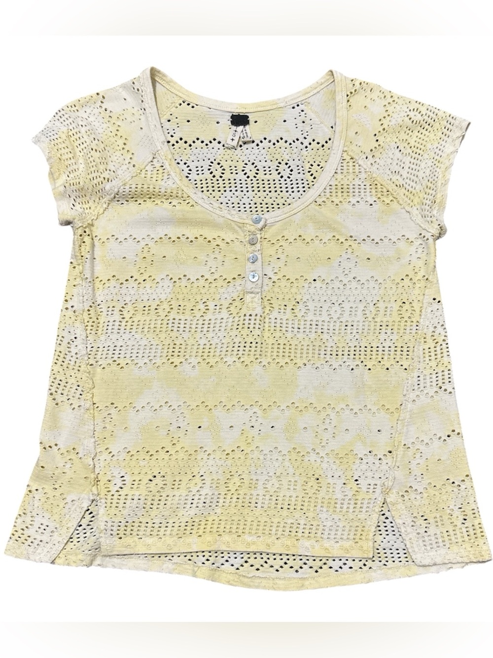We the Free Tie Dye Eyelet Henley T shirt